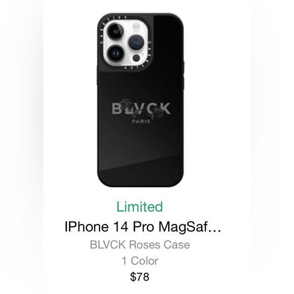 Casetify x Black Paris I phone 14 Pro case - Picture 4 of 6